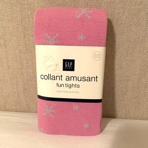 GAP Kids Pink Snowflake Fun Tights Size XL